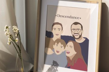 Portrait personnalisé illustré minimaliste famille par pauline bans