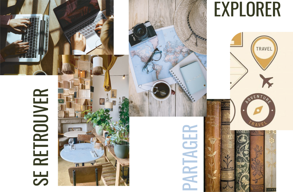 Moodboard bibliophilus cafe